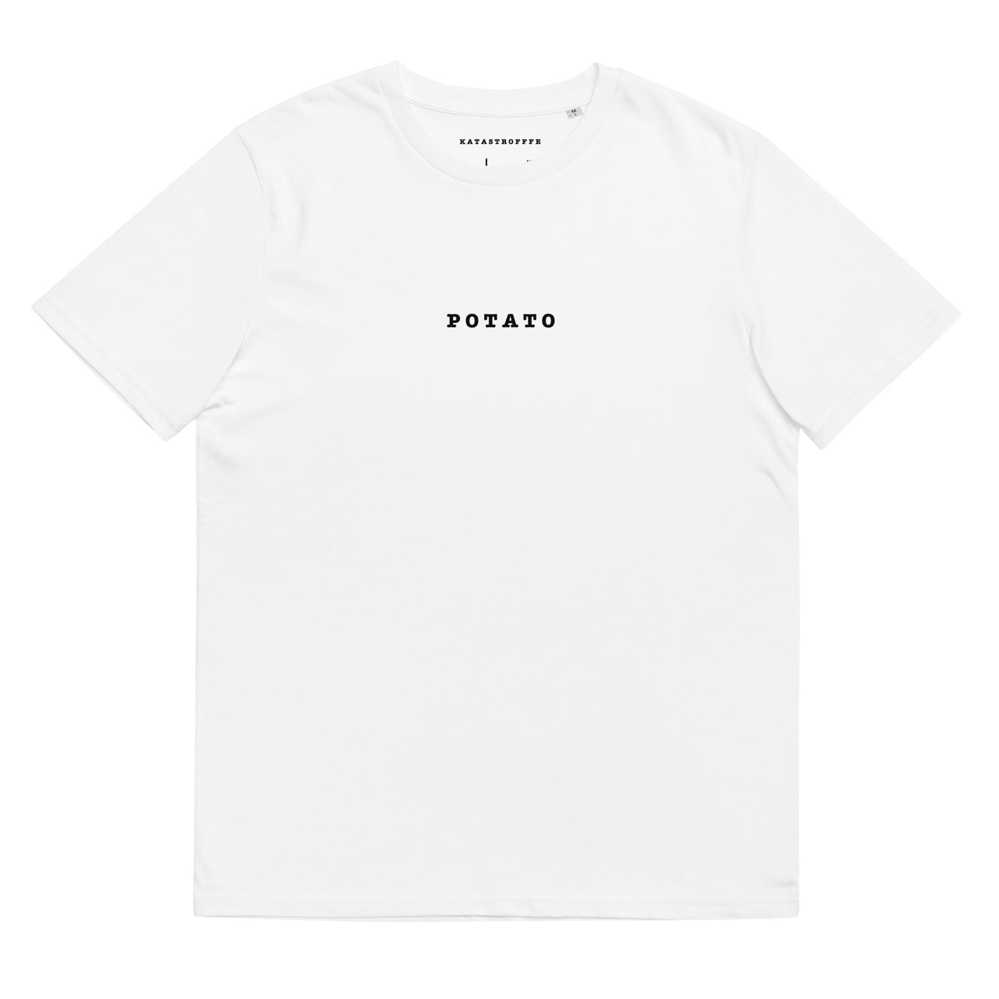 POTATO White Katastrofffe Unisex organic cotton t-shirt